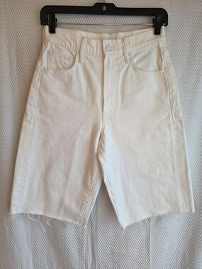 Mother Maven Bermuda Fray Shorts in Picket Fence Size 24